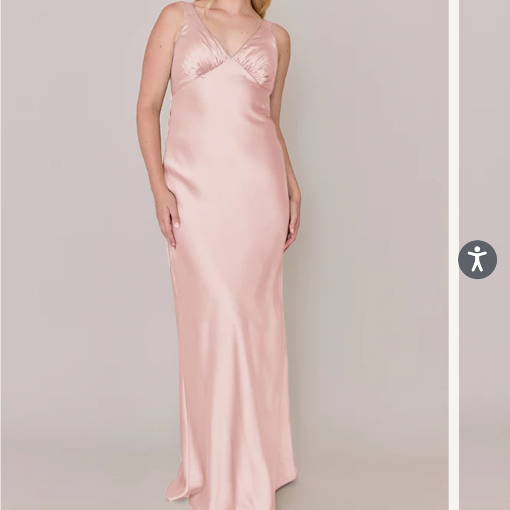 Revelry Audrey Satin Gown, Elegant Pink Satin Gown